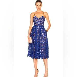 NWT Self Portrait Azalea dress in Azalea in cobalt.